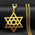 Unisex necklace with a symbolic Jewish Star of David pendant in gold
