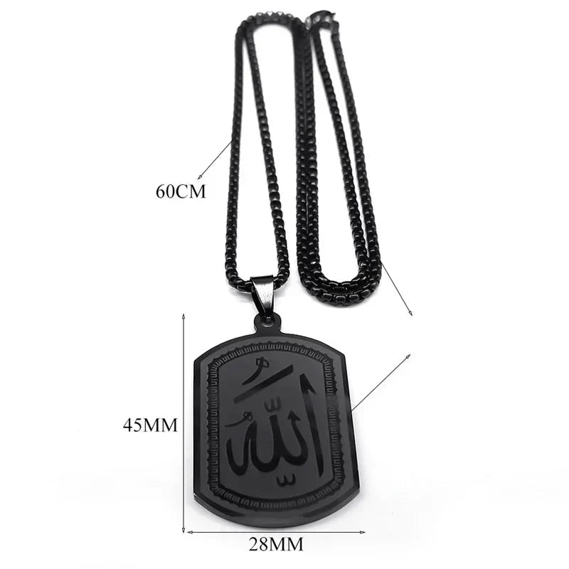 Men's or women's necklace with hexagonal Arabic Muslim Islamic Allah pendant