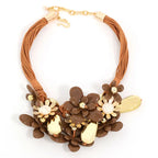 Elegant Floral Pendant Choker Necklace