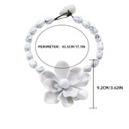 Choker Necklace with Large Flower Pendant 