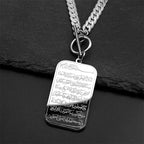 Ayatul Kursi Arabic Islamic silver pendant choker necklace