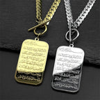 Ayatul Kursi Arabic Islamic gold pendant choker necklace