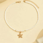 Shell and Starfish Pendant Choker Necklace