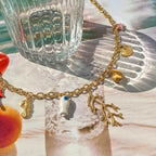 Choker Necklace with Coral and Shell Pendants for Women