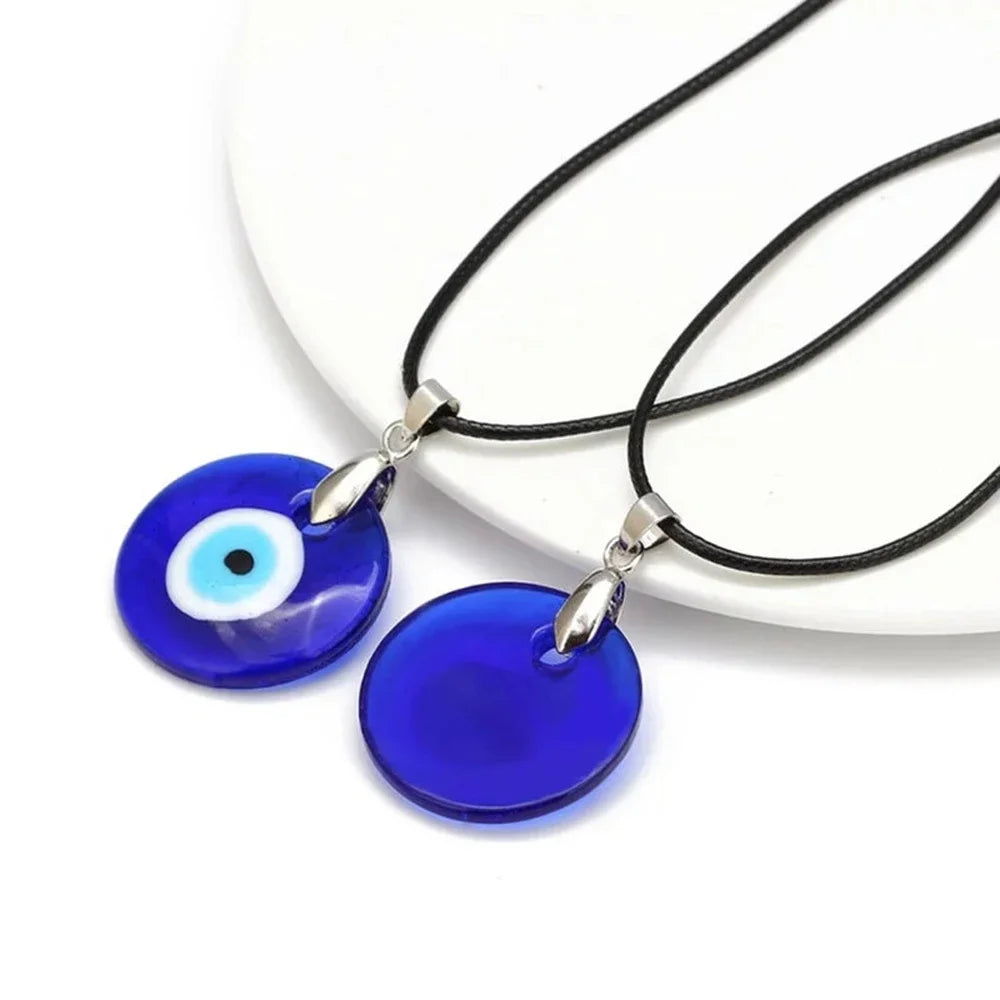 Turkish Blue Evil Eye Pendant Choker Necklace