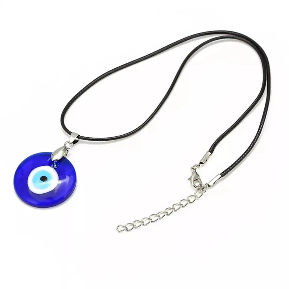 Turkish Blue Evil Eye Pendant Choker Necklace