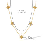Four-Leaf Clover Pendant Choker Necklace