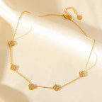 Four-Leaf Clover Pendant Choker Necklace