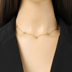 Four-Leaf Clover Pendant Choker Necklace