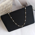 Women's Choker Necklace with Gold Beads