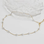 Women's Choker Necklace with Gold Beads