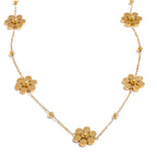 Choker Necklace with Floral Pendant in Gold