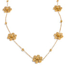Choker Necklace with Floral Pendant in Gold