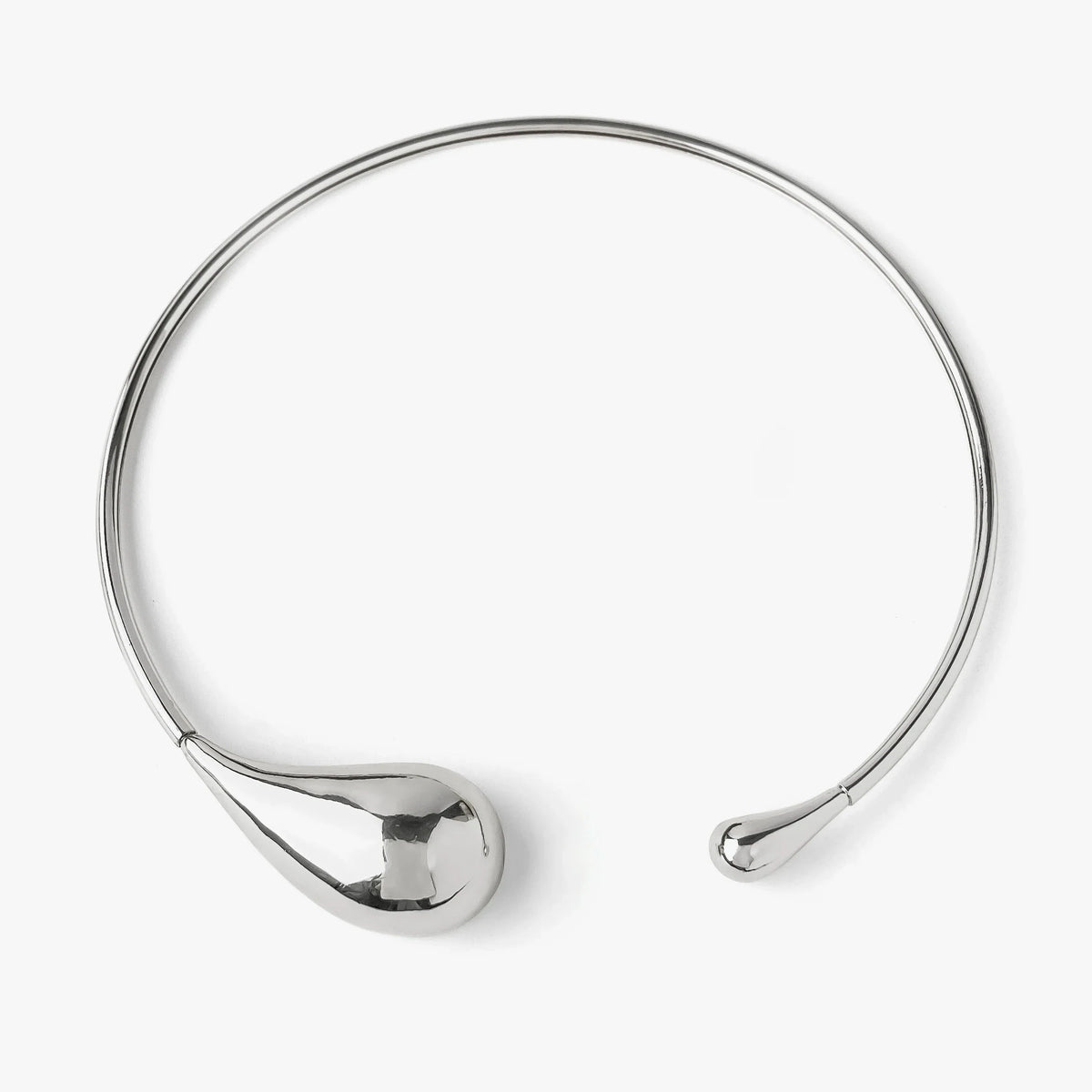 Water Drop Pendant Choker Necklace silver