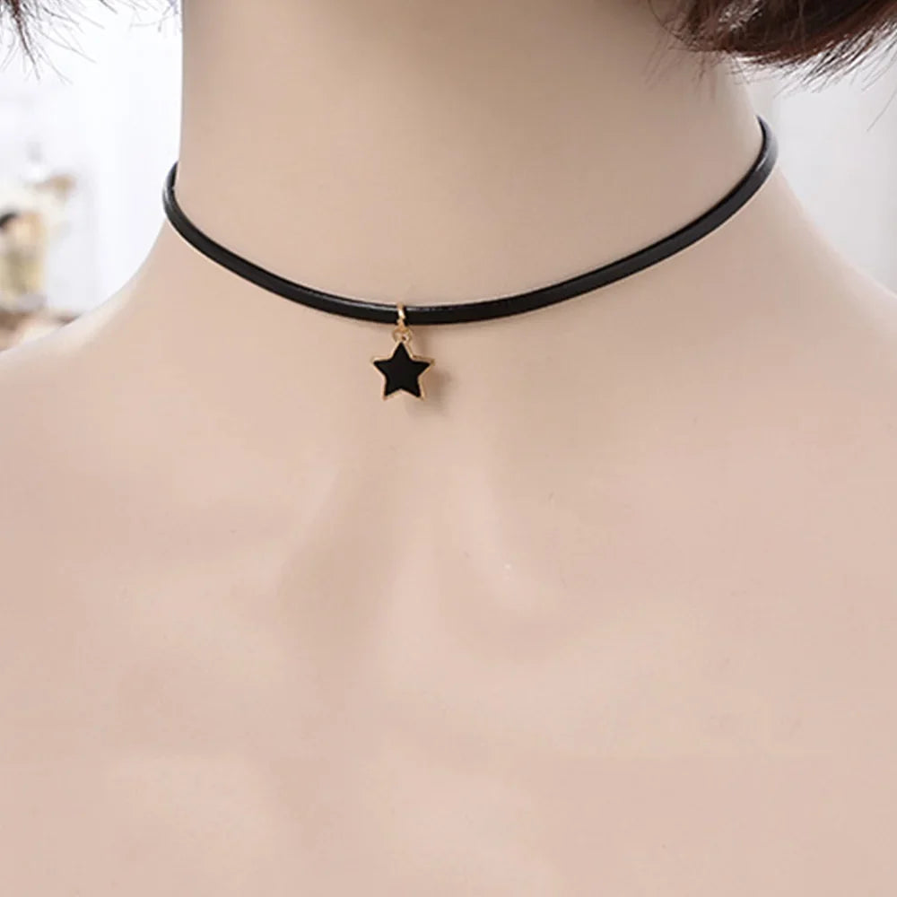 Women's Choker Necklace Star Pendant 1