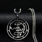 Satanic Necklace Demon Spirit Pendant Asmoday Silver