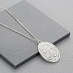 Egyptian Scarab Necklace Silver