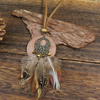 Bohemian-Style Necklace with Feather Pendant