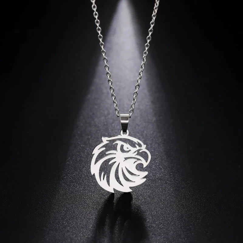 Eagle Head Necklace Silver Pendant