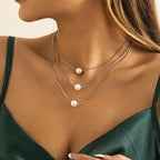 Triple-Strand Silver & Gold Necklace for Women