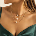 Triple-Strand Silver & Gold Necklace for Women