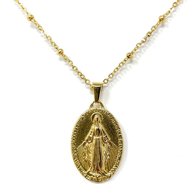 Virgin Mary necklace in gold