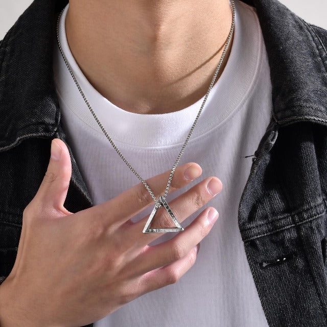 Viking Necklace with Nordic Celtic Rune Pendant for Men and Women, Silver