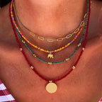 Bohemian-Style Four-Strand Pendant Necklaces