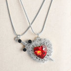 Couple Necklaces Heart and Sword Pendant 2