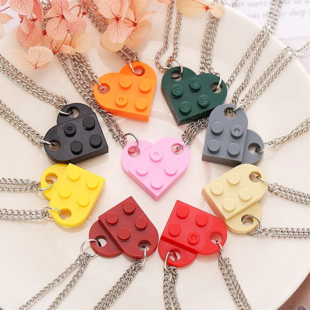 Fashion Heart Pendant Necklaces for Couples and Friends yellow