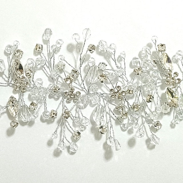 Wedding Tiara with Diamonds and Flowers