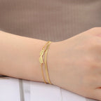 Double Angel Wings Bracelet in Gold