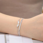 Double Angel Wings Bracelet in Silver
