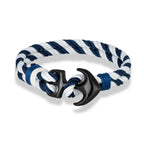 Double anchor bracelet in white and blue