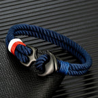 Double anchor bracelet in blue
