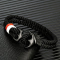 Double anchor bracelet in black