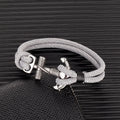 Men's double anchor bracelet gray