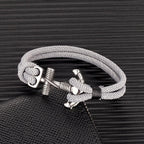 Men's double anchor bracelet gray