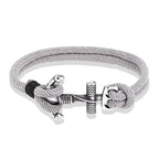 Men's double anchor bracelet gray