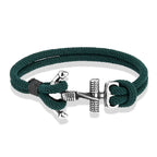 Men's double anchor bracelet green