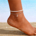 Double Pearl Anklet Bracelet for Women Jewelry