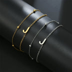 Double Initial Bracelet in Gold and Silver  j