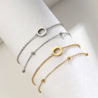 Double Initial Bracelet in Gold and Silver  o
