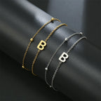 Double Initial Bracelet in Gold and Silver  b