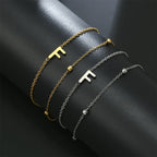 Double Initial Bracelet in Gold and Silver  f