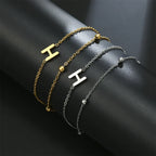Double Initial Bracelet in Gold and Silver  h