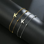 Double Initial Bracelet in Gold and Silver k