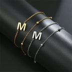 Double Initial Bracelet in Gold and Silver  m