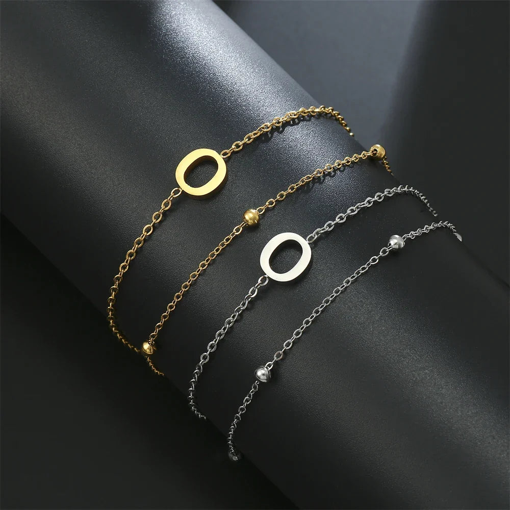 Double Initial Bracelet in Gold and Silver  o