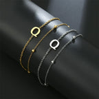 Double Initial Bracelet in Gold and Silver  q